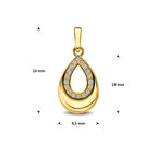 9k hanger druppel zirkonia 14 mm 9K geel - druppel/komma/pegel