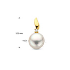 Anhänger Perle und Diamant 0,02ct H P 17,5mm 14K Gelbgold