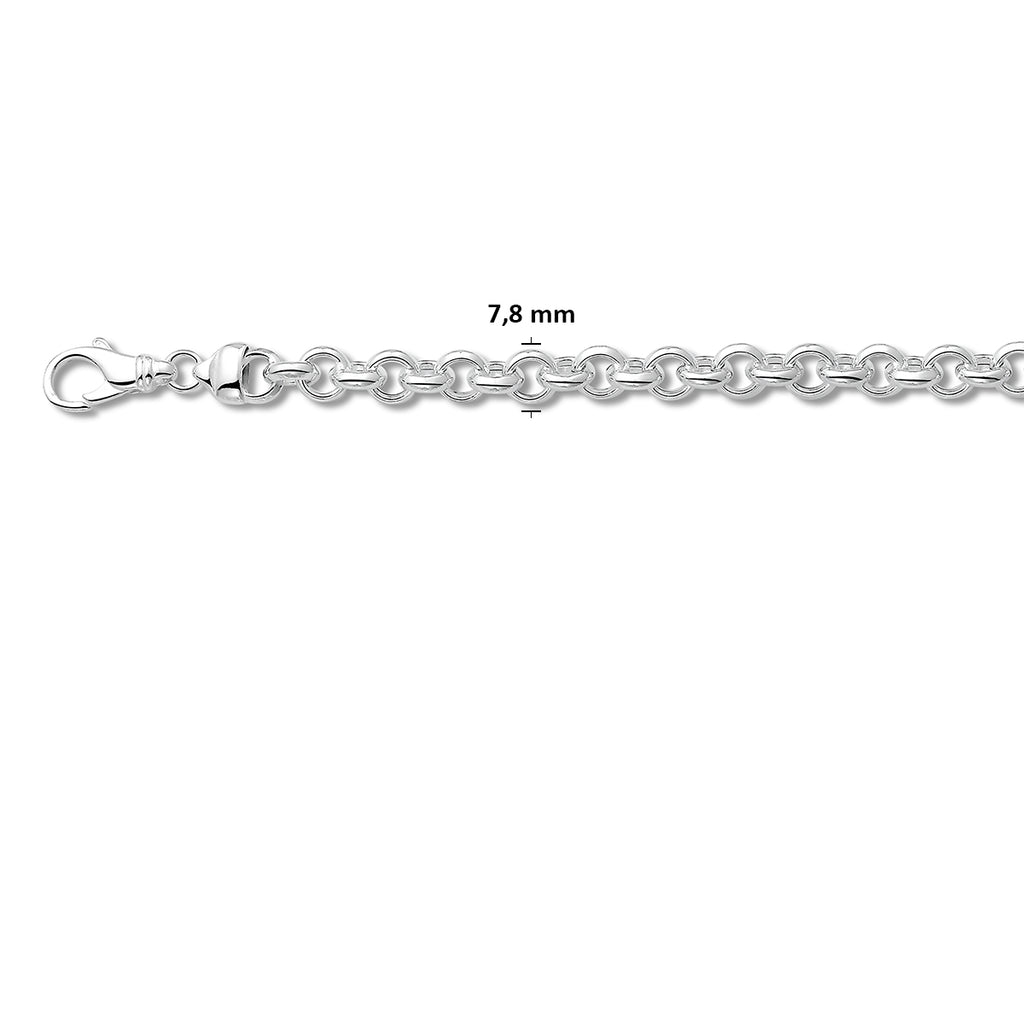 Armband Jasseron 7,8 mm 20 cm silberweiß