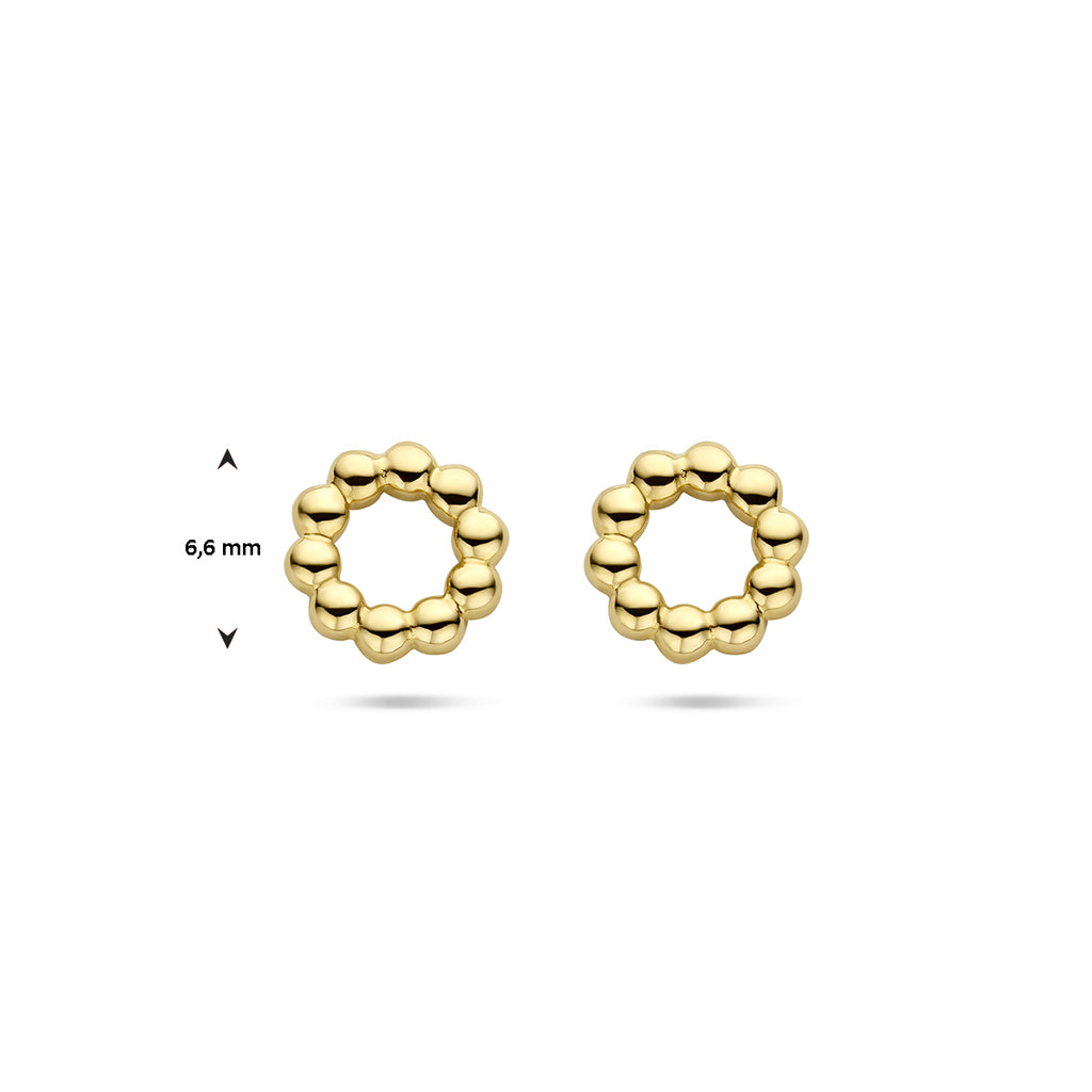 Ohrstecker Kreis Kugeln 14K Gelbgold