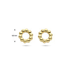 Ohrstecker Kreis Kugeln 14K Gelbgold