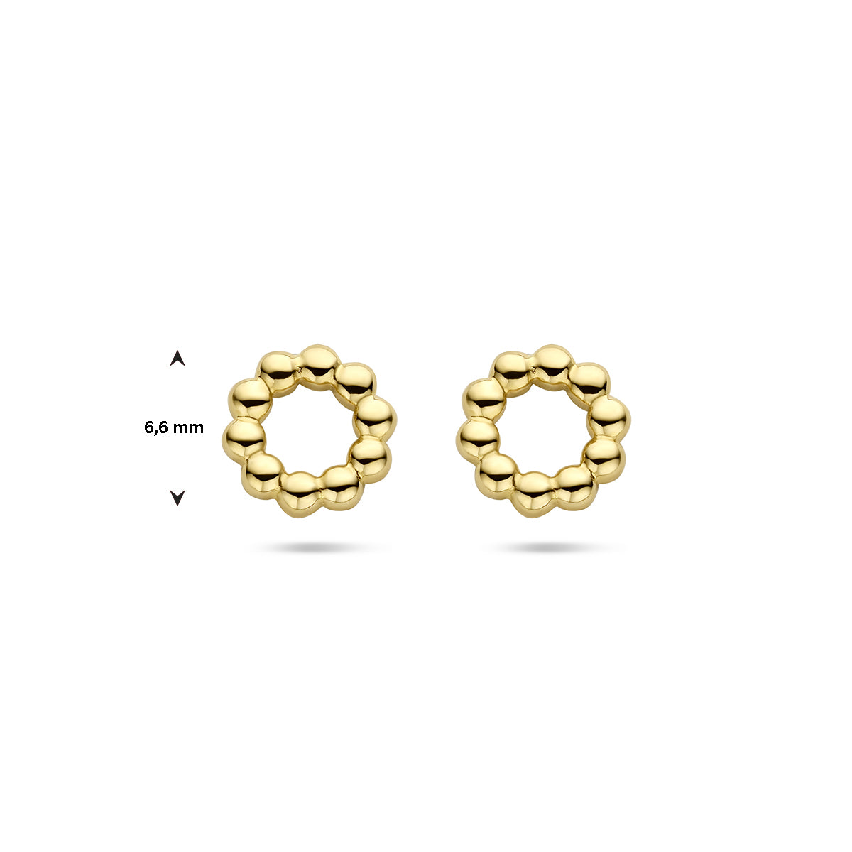 Ohrstecker Kreis Kugeln 14K Gelbgold