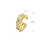 ear cuff zirkonia 12 mm 1 micron zilver verguld (geel)