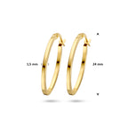 oorringen buis 1,5 mm 14K geelgoud - ovaal