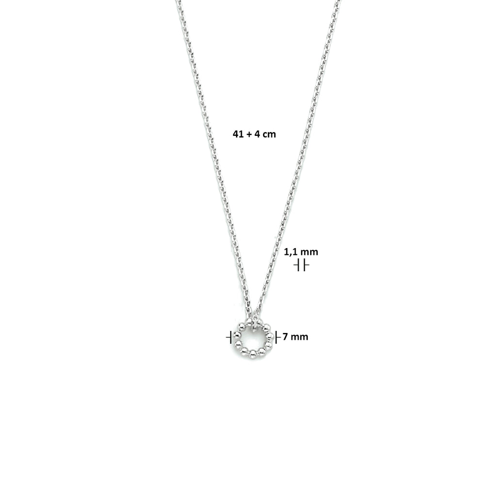 Halskette rund 41 + 4 cm Silber rhodiniert