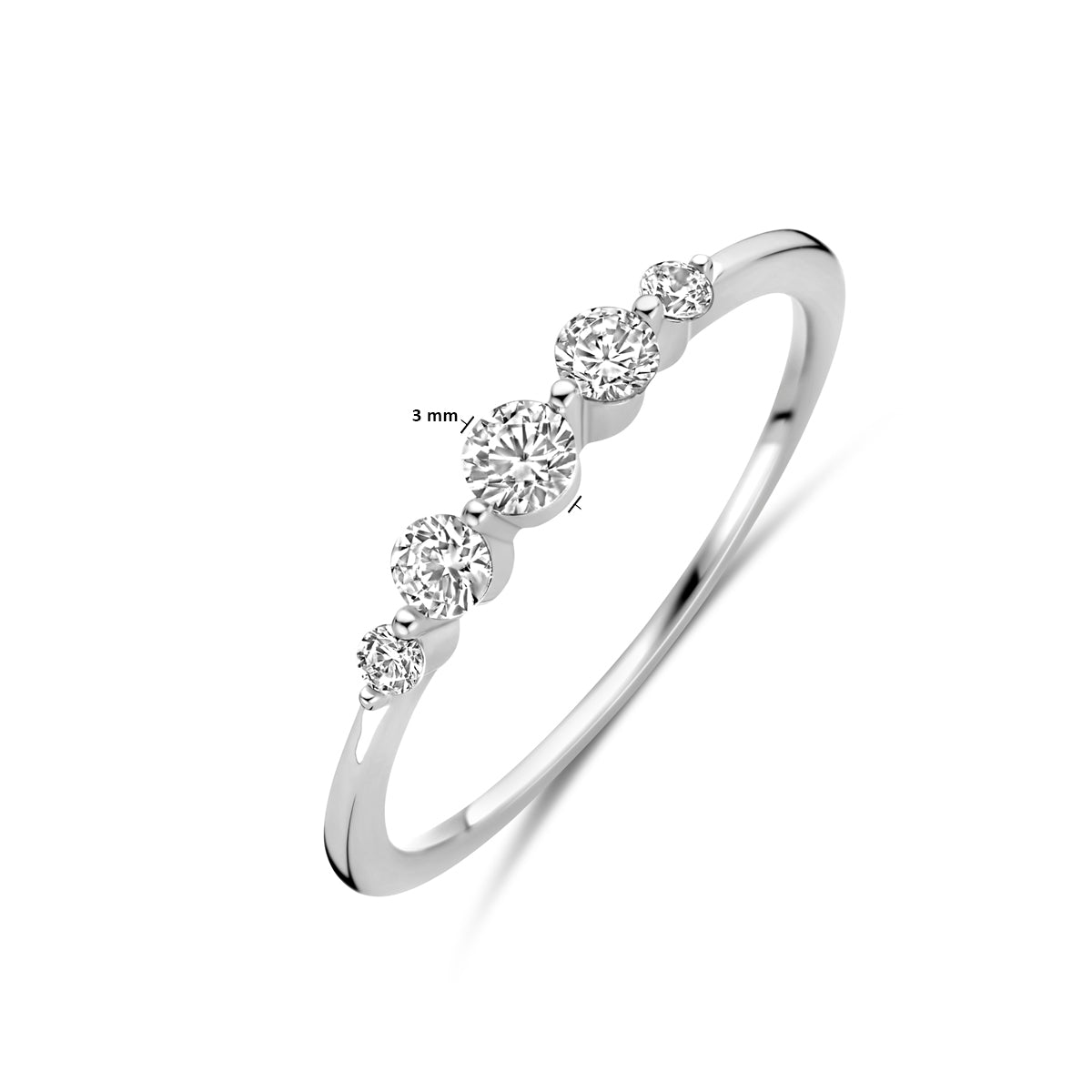 Ring Zirkonia Silber rhodiniert