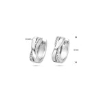 klapoorringen zirkonia 13 mm zilver gerhodineerd
