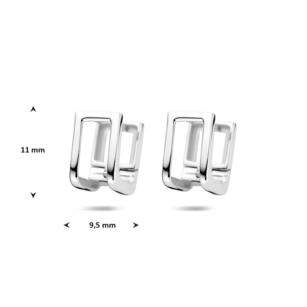 klapoorringen 11 mm zilver gerhodineerd