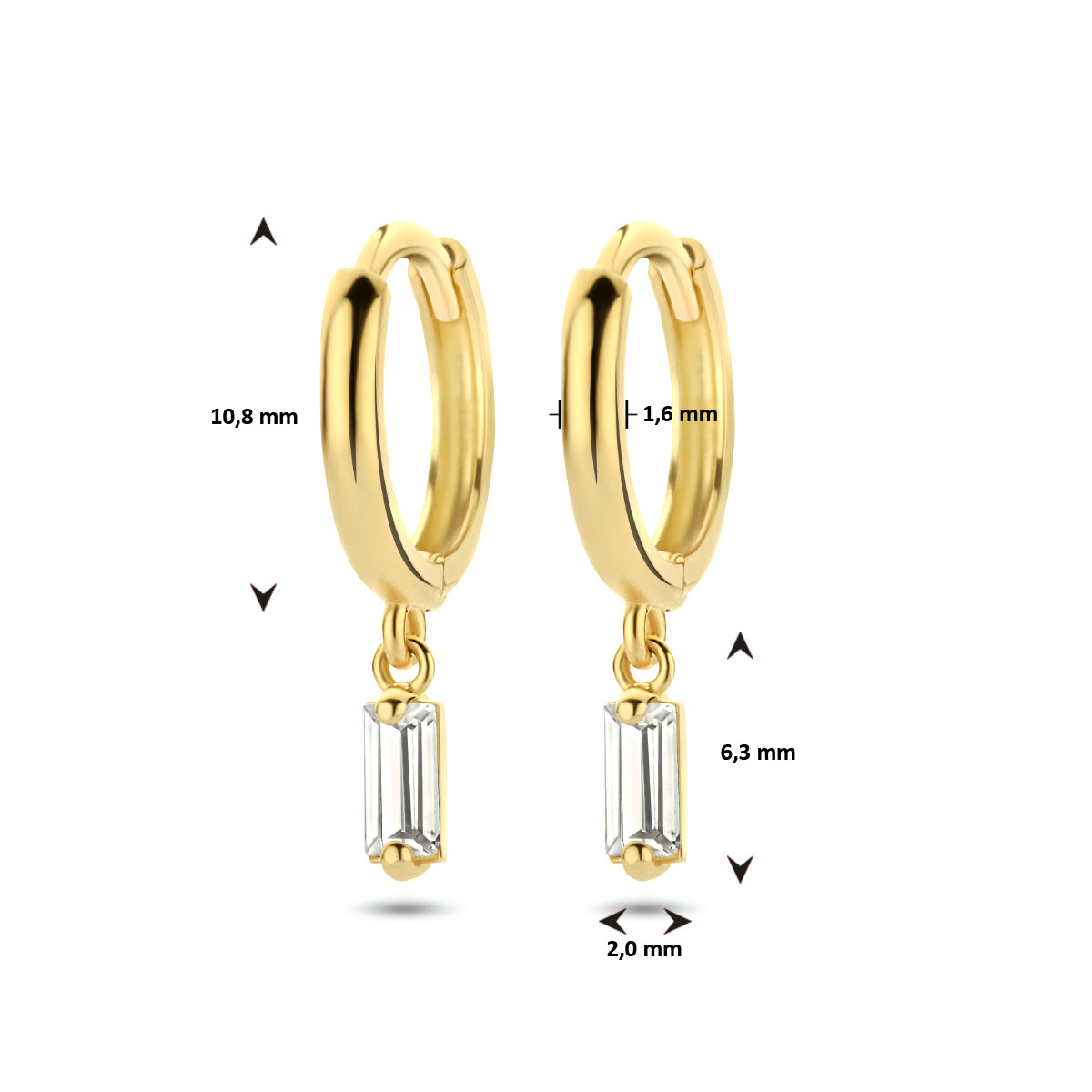 Ohrhänger Zirkonia 14K Gelbgold