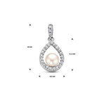 hanger parel en zirkonia zilver gerhodineerd