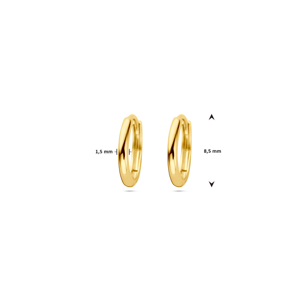 Ohrhänger 1,5 mm halbkreisförmiges Rohr aus 14-karätigem Gelbgold