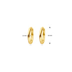 Ohrhänger 1,5 mm halbkreisförmiges Rohr aus 14-karätigem Gelbgold