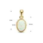 hanger wit opaal 14K geelgoud