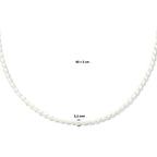 Halskette Perle 3,2 mm 40 + 5 cm 3 Mikron Silber vergoldet (gelb)