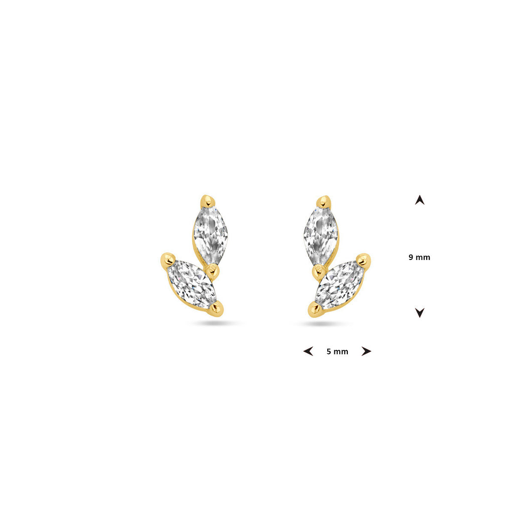 Ohrstecker Zirkonia 1 Micron Silber vergoldet (gelb)