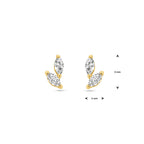 Ohrstecker Zirkonia 1 Micron Silber vergoldet (gelb)