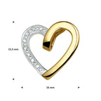 hanger hart diamant 0.040ct h si 14K geelgoud