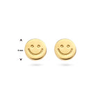 Ohrstecker Smiley 1 Mikron Silber vergoldet (gelb)