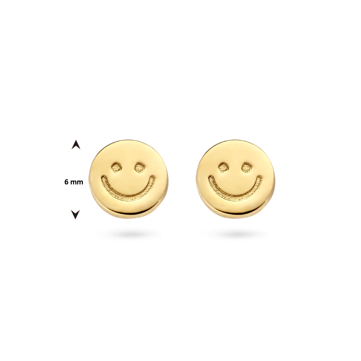 Ohrstecker Smiley 1 Mikron Silber vergoldet (gelb)