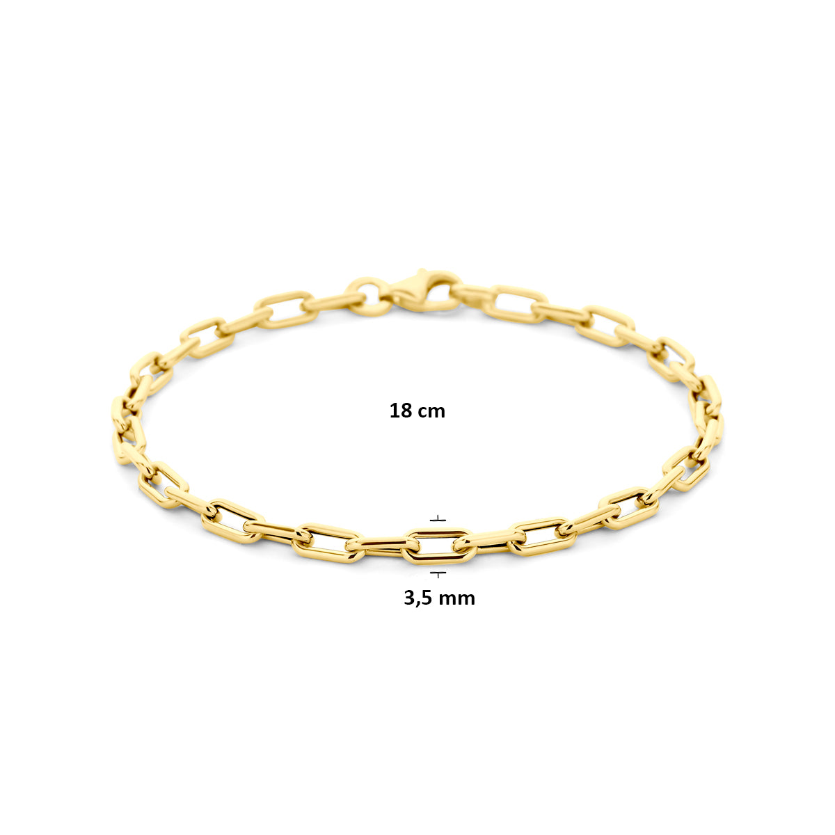 9k armband 3,5 mm 18 cm 9K geel