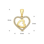 9k hanger hartjes zirkonia 13 mm 9K geel