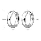 oorringen 20 mm zilver gerhodineerd
