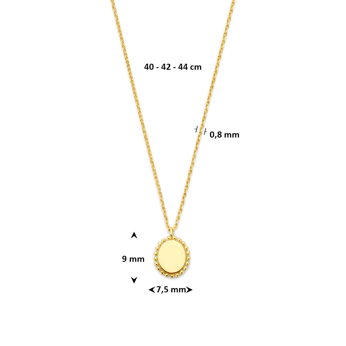 collier 40 - 42 - 44 cm 14K geelgoud