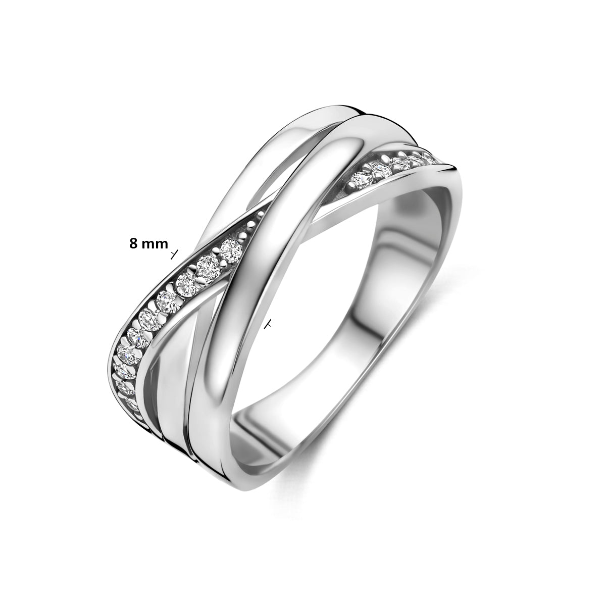 ring zirkonia zilver gerhodineerd
