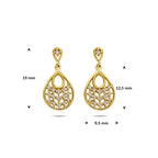 oorhangers zirkonia 19 mm 1 micron zilver verguld (geel)
