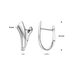 klapoorringen zirkonia 19 mm zilver gerhodineerd