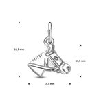 Anhänger Pferdekopf 12 mm rhodiniertes Silber