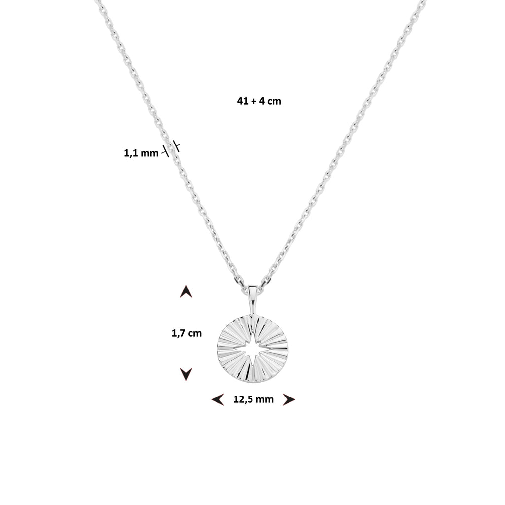 Halskette rund 41 + 4 cm Silber rhodiniert