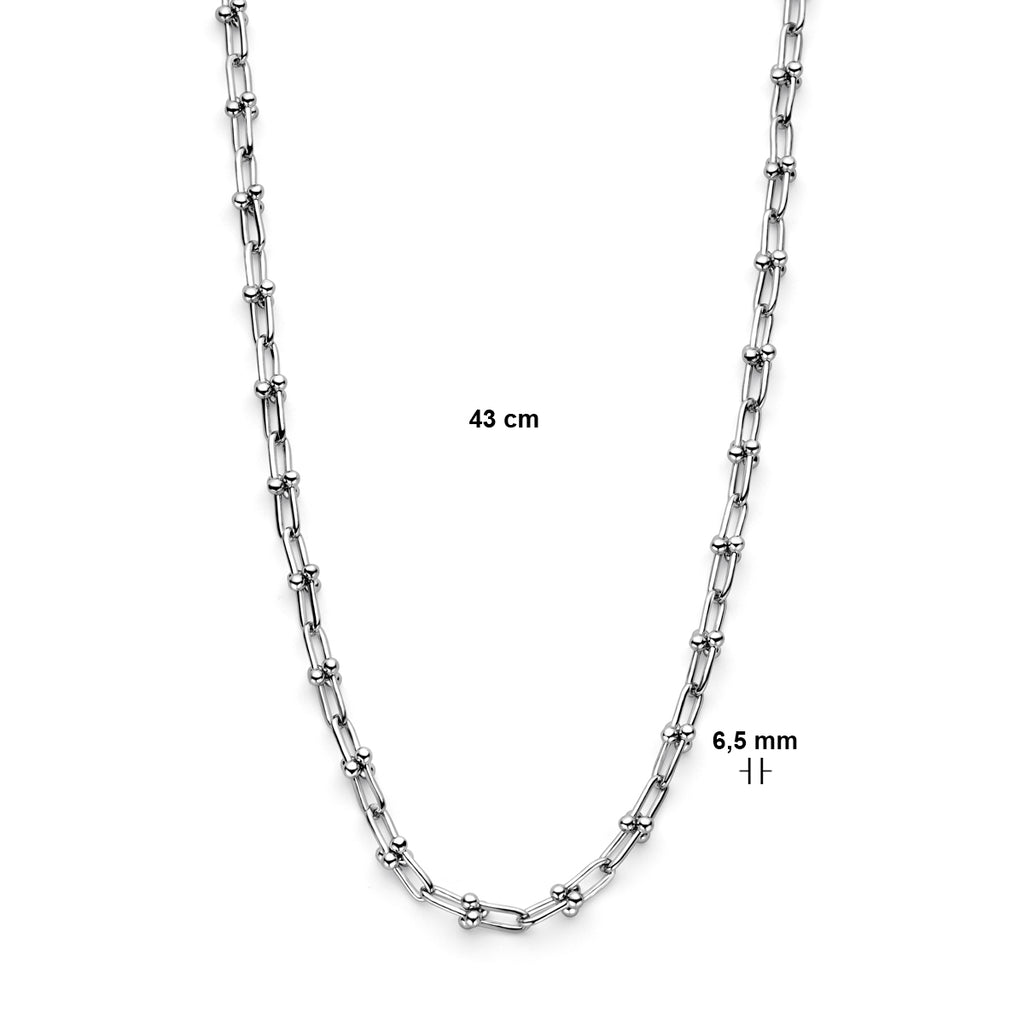 collier 6,5 mm 43 cm zilver gerhodineerd
