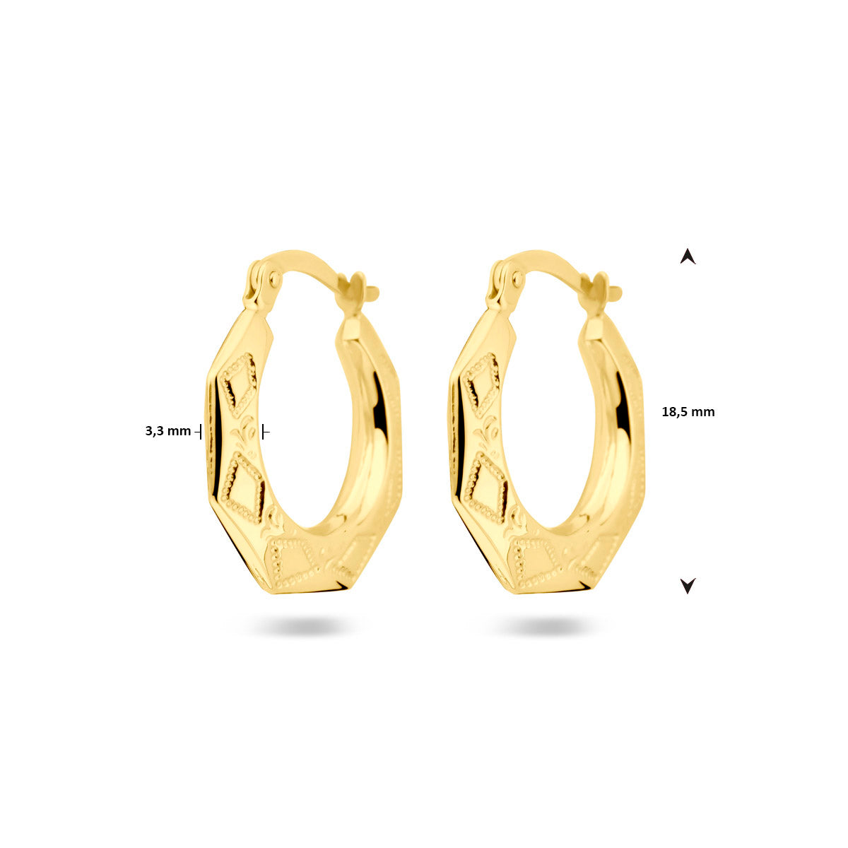 Ohrringe lapidiert 14K Gelbgold