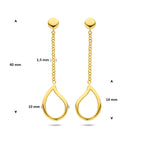 oorhangers druppel 40 mm 14K geelgoud - druppel/komma/pegel
