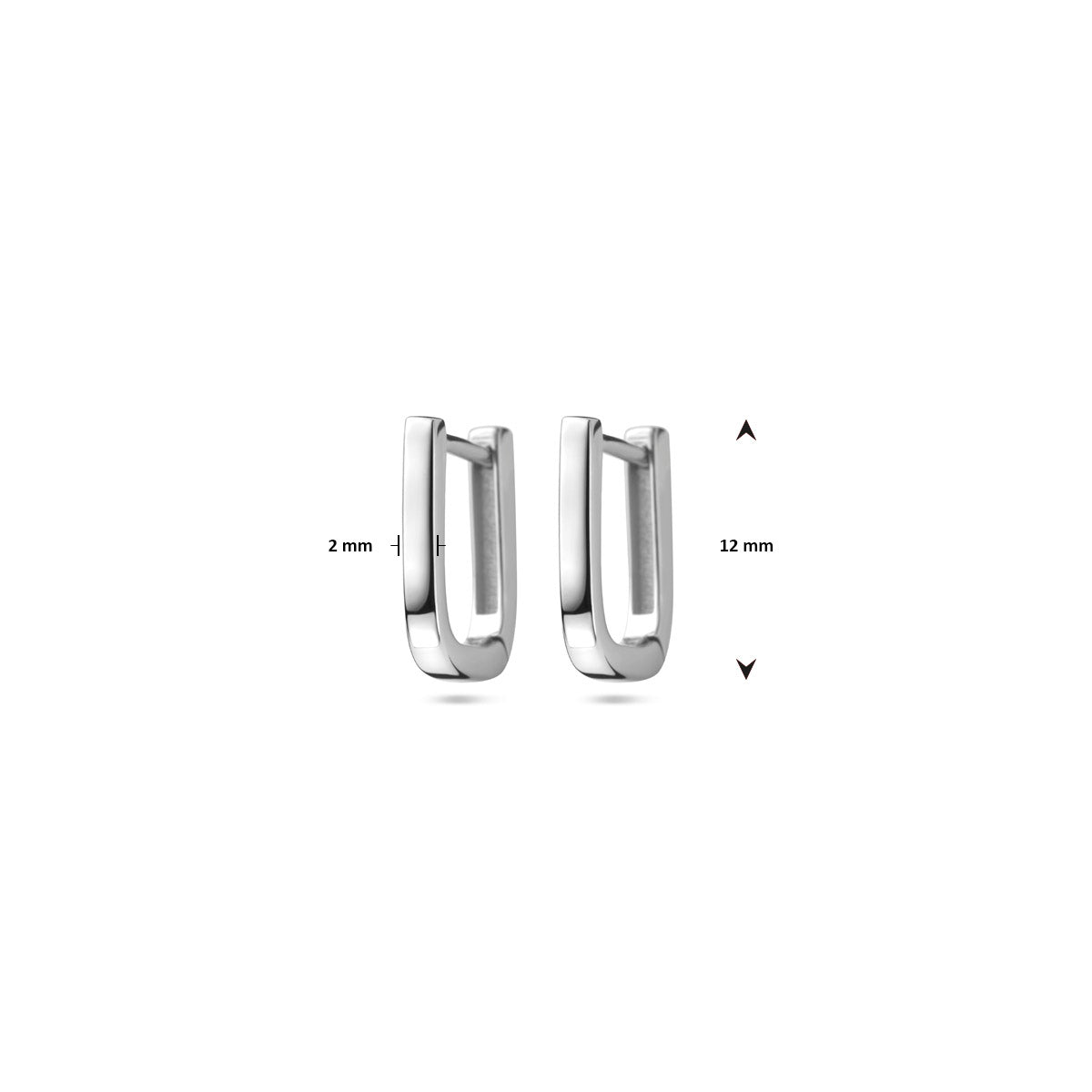 klapoorringen 12 mm zilver gerhodineerd