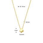 collier vlinder lab grown diamant 0.01ct f vs 40 - 42 - 44 cm 14K geelgoud