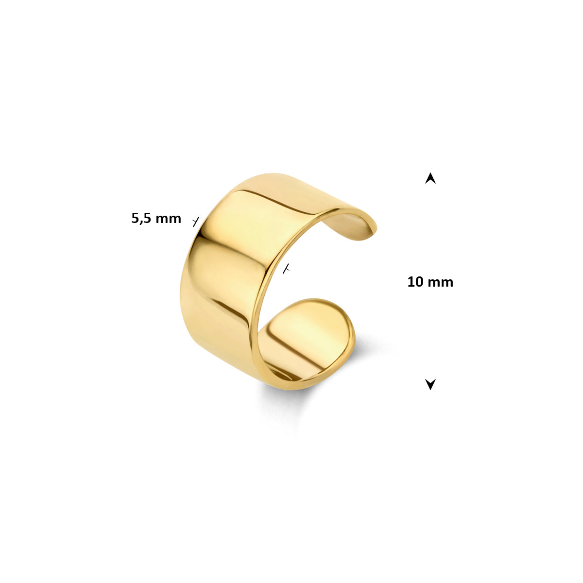 ear cuff 10 mm 14K geelgoud