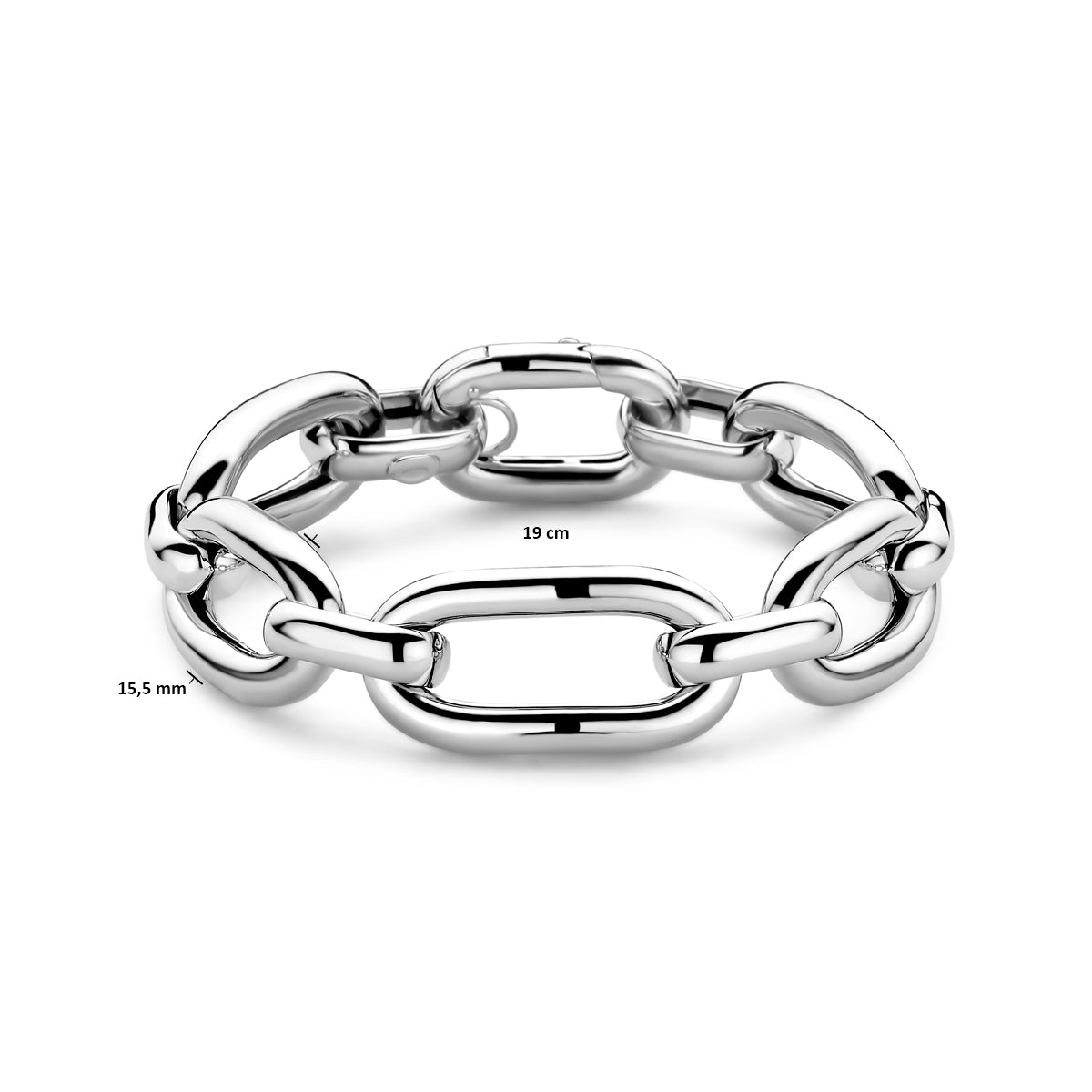 Armband Anker 15,5 mm 19 cm Silber rhodiniert