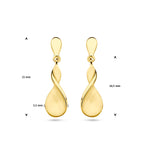 oorhangers poli/mat 14K geelgoud