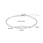 Armband Feder 16,5 + 2,5 cm Silber rhodiniert