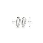 klapoorringen gedraaid 11 mm zilver gerhodineerd