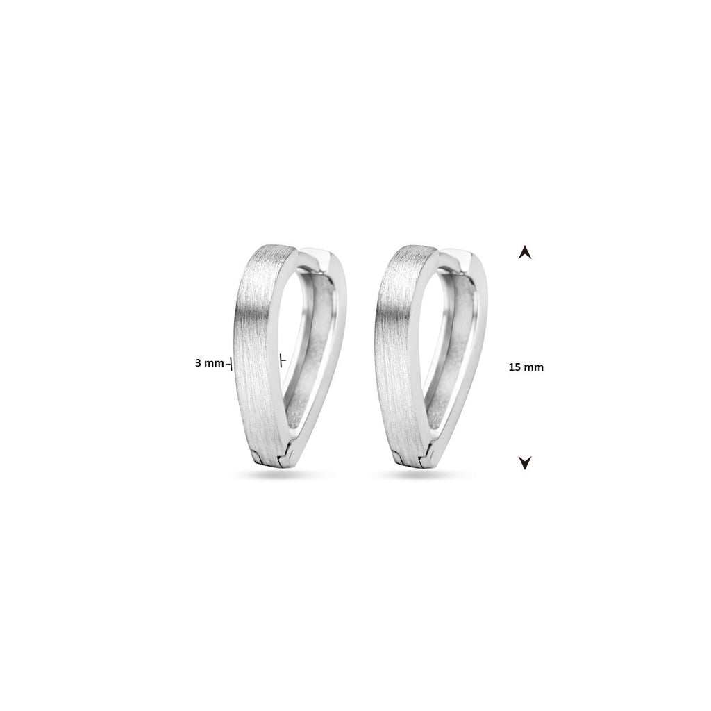 Klappcreolen matt 15 mm rhodiniertes Silber