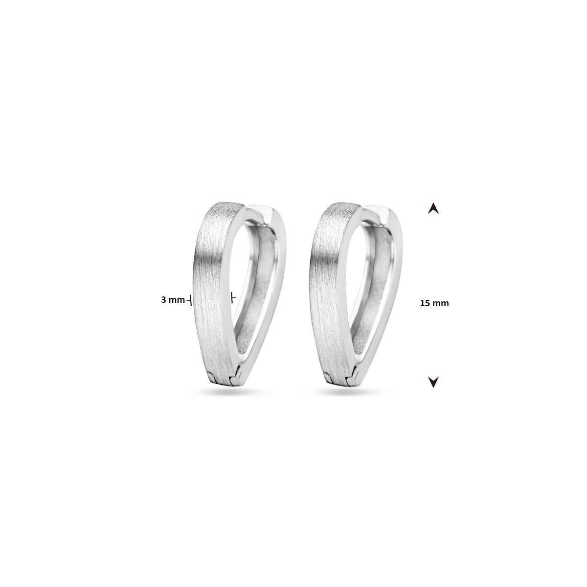 Klappcreolen matt 15 mm rhodiniertes Silber