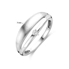 ring zirkonia poli/mat zilver gerhodineerd