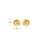 oorknoppen lab grown diamant 0.07ct (2x 0.035ct) f vs 7 mm 14K geelgoud