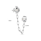 Ohrstecker einzeln, Silber rhodiniert