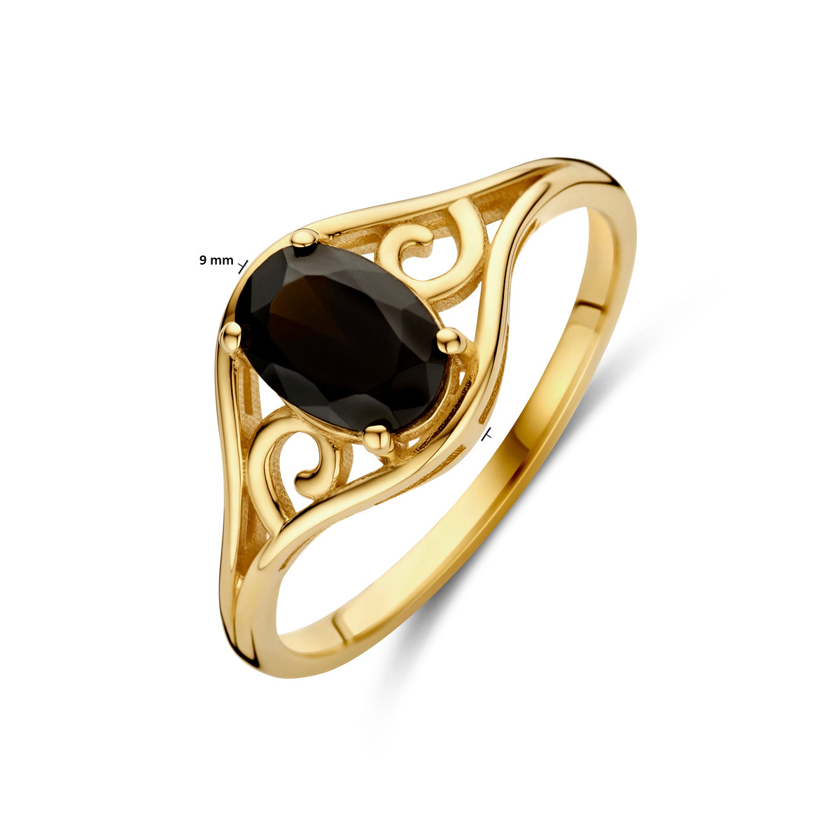 ring onyx 14K geelgoud