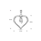 hanger hart zirkonia zilver gerhodineerd