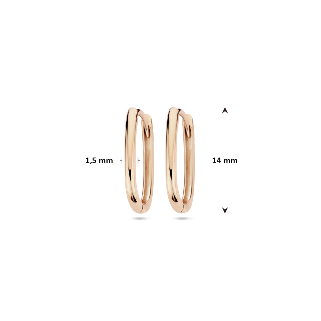 Klappohrringe Paperclip 14 mm 14K Roségold